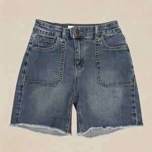 Tribal Jeans Audrey Mid-Rise Bermuda Denim Shorts - Size 4